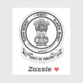 Zegel van de staat Punjab, India Sticker (Vel)