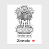 Zegel van de staat Rajasthan, India Sticker (Vel)