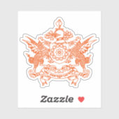 Zegel van de staat Sikkim, India Sticker (Vel)