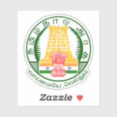 Zegel van de staat Tamil Nadu, India Sticker (Vel)