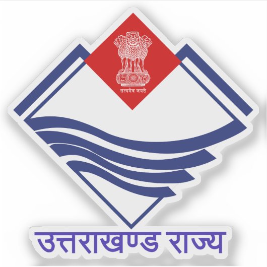Zegel van de staat Uttarakhand, India Sticker (Voorkant)