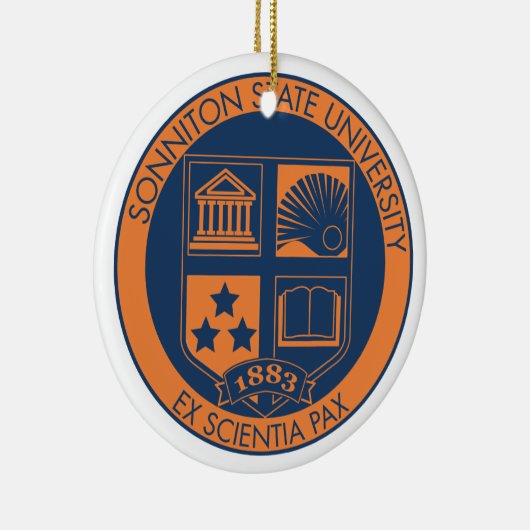 Zegel van de staatsuniversiteit van Sonniton - mar Keramisch Ornament (Rechts)