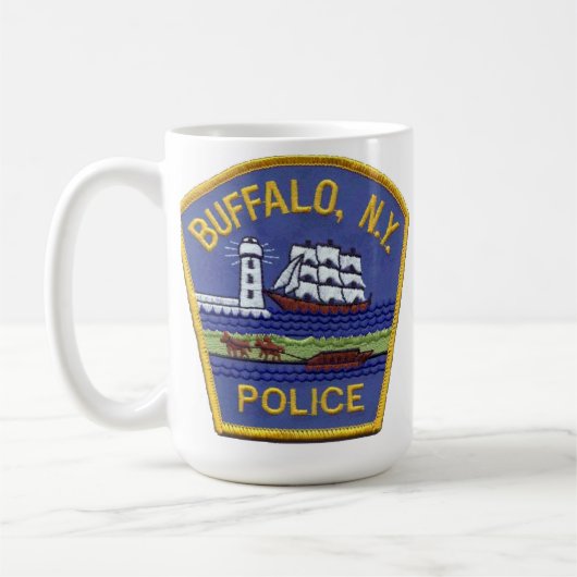 Zegel van de stad Buffalo - politie van Buffalo Koffiemok (Links)