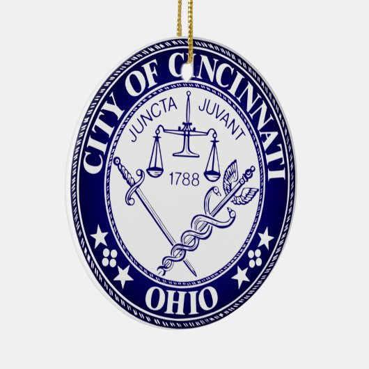 Zegel van de stad Cincinnati, Ohio Keramisch Ornament (Rechts)