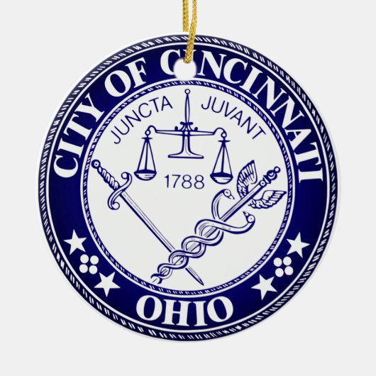 Zegel van de stad Cincinnati, Ohio Keramisch Ornament (Voorkant)