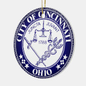 Zegel van de stad Cincinnati, Ohio Keramisch Ornament (Links)