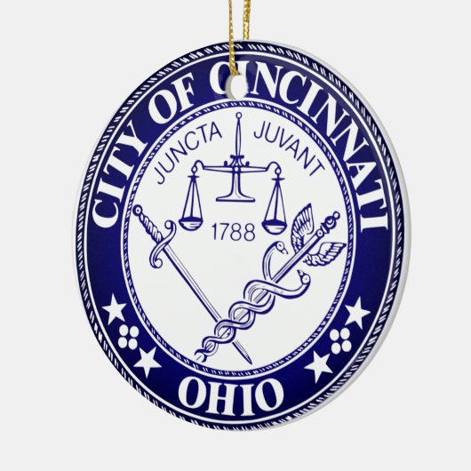 Zegel van de stad Cincinnati, Ohio Keramisch Ornament (Links)