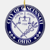 Zegel van de stad Cincinnati, Ohio Keramisch Ornament (Achterkant)