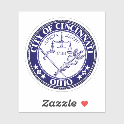 Zegel van de stad Cincinnati, Ohio Sticker (Vel)