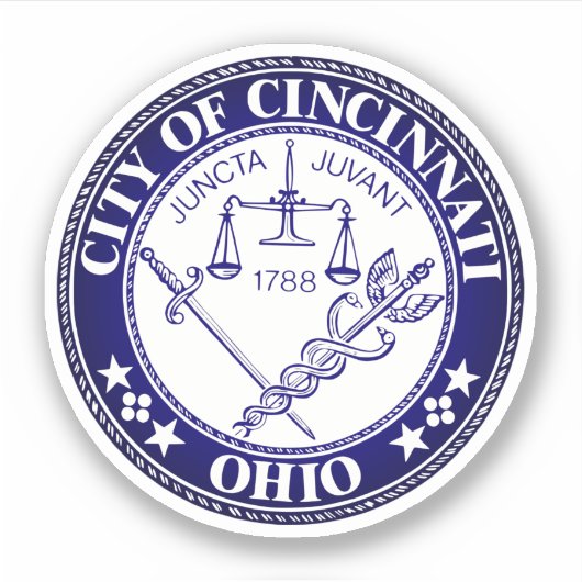 Zegel van de stad Cincinnati, Ohio Sticker (Voorkant)