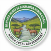 Zegel van de stad Hudun, Somalië Sticker (Voorkant)
