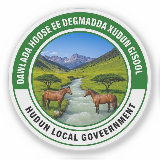 Zegel van de stad Hudun, Somalië Sticker (Voorkant)