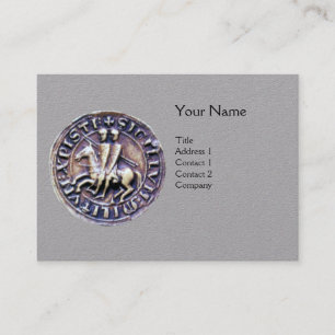 ZEGEL VAN DE TEMPELIER MONOGRAM Grijs Papier Visitekaartje
