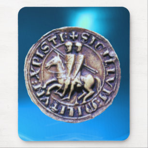 ZEGEL VAN DE TEMPELIER RIDDERS blauw Muismat