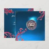 ZEGEL VAN DE TEMPELIER saphirblauw Kaart (Voorkant / Achterkant)