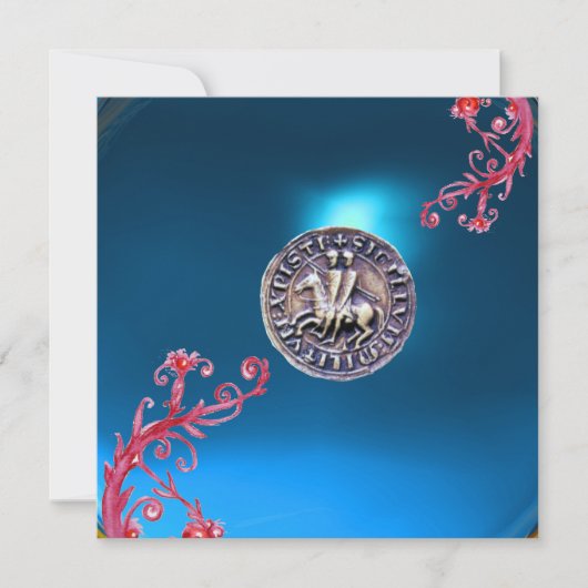 ZEGEL VAN DE TEMPELIER saphirblauw Kaart (Voorkant)