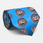 ZEGEL VAN DE TEMPELIERS edelsteen blauw Stropdas (Opgerold)