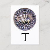 ZEGEL VAN DE TEMPELRIDDERS MONOGRAM Wit Visitekaartje (Achterkant)