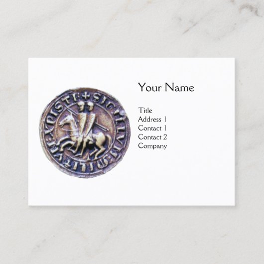 ZEGEL VAN DE TEMPELRIDDERS MONOGRAM Wit Visitekaartje (Voorkant)