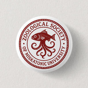 Zegel van de Zoological Society of Miskatonic Ronde Button 3,2 Cm