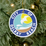 Zegel van Delray Beach, Florida Keramisch Ornament<br><div class="desc">Verzegeling van Delray Beach,  Florida.</div>