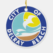 Zegel van Delray Beach, Florida Keramisch Ornament (Achterkant)