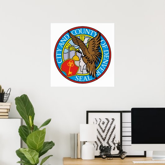 Zegel van Denver, Colorado Poster (Thuiskantoor)