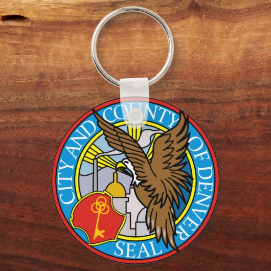 Zegel van Denver, Colorado-Sleutelhanger Sleutelhanger (Achterkant)