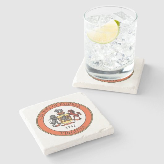 Zegel van Fairfax County, Virginia Stenen Onderzetter (Zijkant)