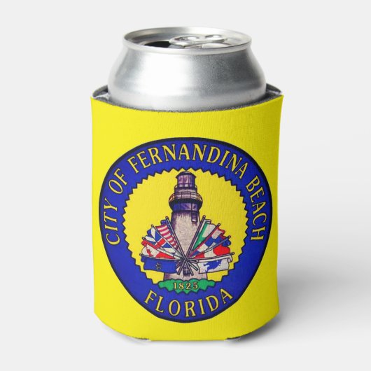 Zegel van Fernandina Beach, Florida Blikjeskoeler (Blikje Voorkant)