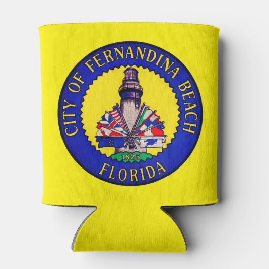 Zegel van Fernandina Beach, Florida Blikjeskoeler (Achterkant)