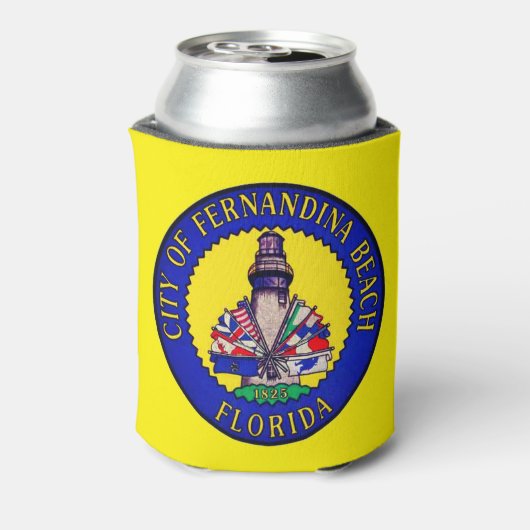 Zegel van Fernandina Beach, Florida Blikjeskoeler (Blikje Achterkant)
