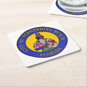 Zegel van Fernandina Beach, Florida Kartonnen Onderzetters (Schuin)