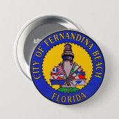 Zegel van Fernandina Beach, Florida Ronde Button 7,6 Cm (Voorkant /achterkant)