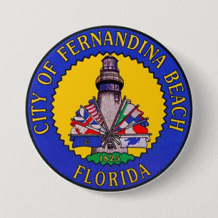 Zegel van Fernandina Beach, Florida Ronde Button 7,6 Cm