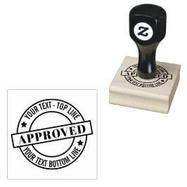 Zegel van goedkeuring Gepersonaliseerde Wood Art S Rubberstempel