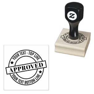 Zegel van goedkeuring Gepersonaliseerde Wood Art S Rubberstempel