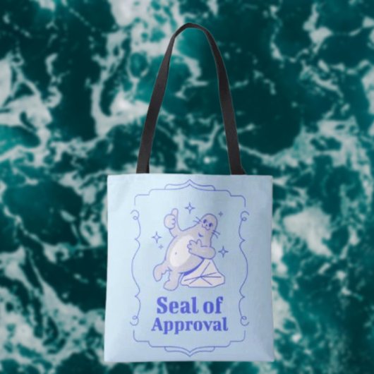 Zegel van Goedkeuring Grappige Zegel Boodschappent Tote Bag