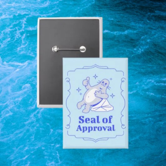 Zegel van Goedkeuring Grappige Zegel Knop Button