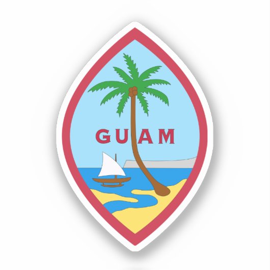 Zegel van Guam Sticker (Voorkant)