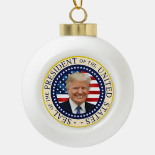 Zegel van het 47e President Trump 2024 Keramische Bal Ornament