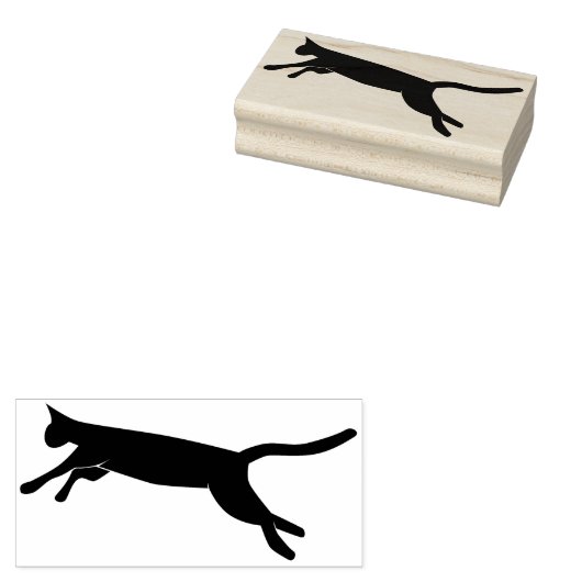 zegel van het blad van kattensilhouet rubberstempel (Gestempeld)