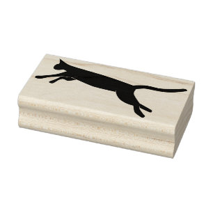 zegel van het blad van kattensilhouet rubberstempel