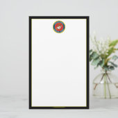 Zegel van het Korps Mariniers - Flat Briefpapier (Staand voorkant)