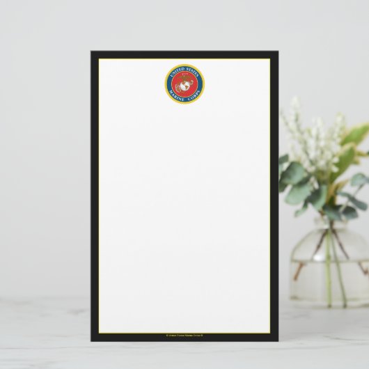 Zegel van het Korps Mariniers - Flat Briefpapier (Staand voorkant)