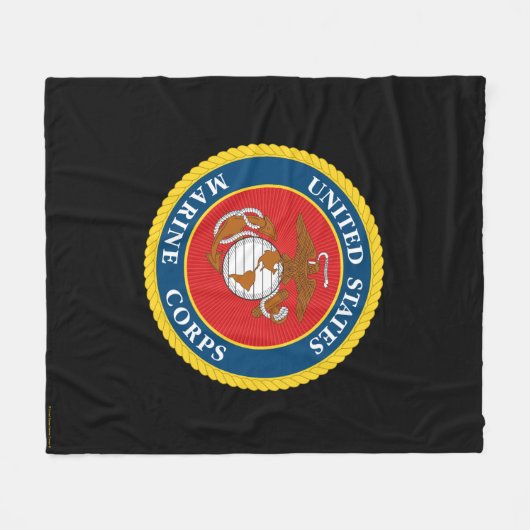 Zegel van het Korps Mariniers - Flat Fleece Deken (Voorkant (Horizontaal))