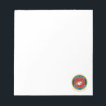 Zegel van het Korps Mariniers - Flat Notitieblok<br><div class="desc">Dit ontwerp toont het iconische zegel van het Korps Mariniers in een gedurfde en gedetailleerde stijl. Dit embleem vertegenwoordigt de eer,  kracht en traditie van het United States Marine Corps en staat als een tijdloos eerbetoon aan hun nalatenschap en toewijding.</div>