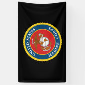 Zegel van het Korps Mariniers - Flat Spandoek (Verticaal)