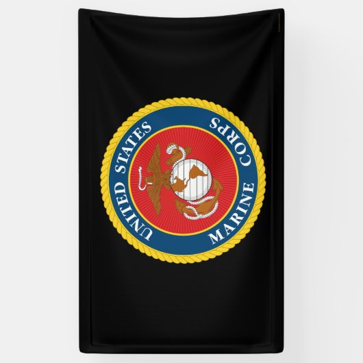 Zegel van het Korps Mariniers - Flat Spandoek (Verticaal)