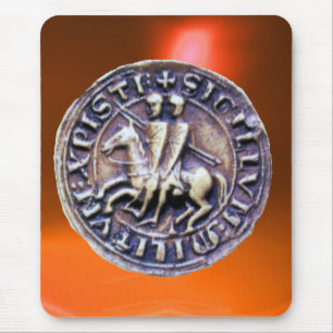 ZEGEL VAN HET sinaasappel VAN DE KNIGHTS TEMPLAR Muismat